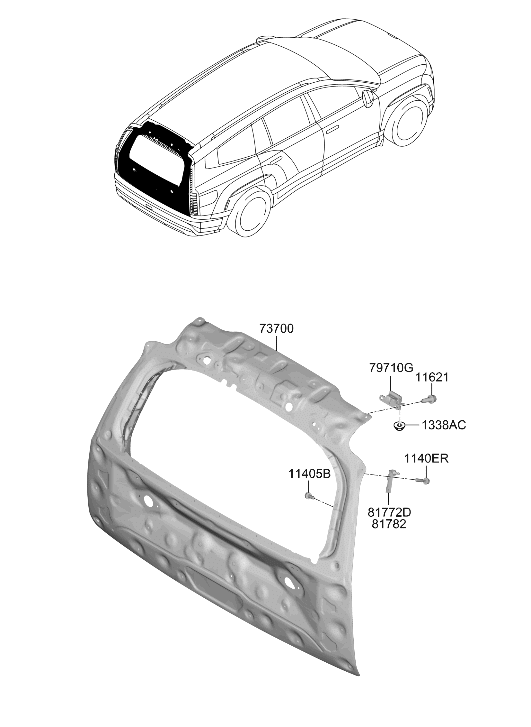 Hyundai 81835-GO100 BRACKET-TAIL GATE LIFTER,LH 81835-GO100 Hyundai BRACKET-TAIL GATE LIFTER,LH