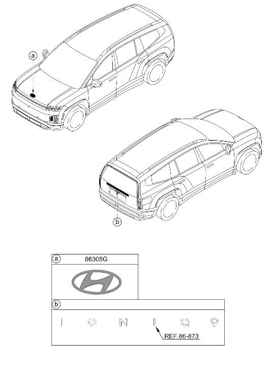 Hyundai 86305-GO000 LOGO ASSY-H 86305-GO000 Hyundai LOGO ASSY-H