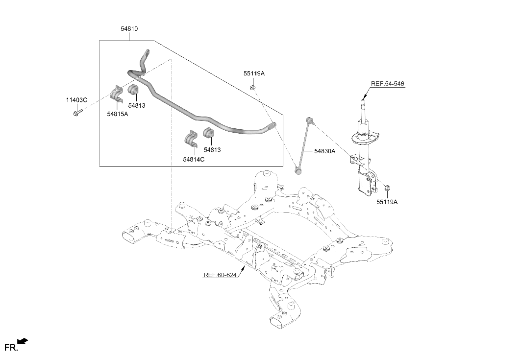 Hyundai 54815-DO000 BRACKET-STABILIZER 54815-DO000 Hyundai BRACKET-STABILIZER