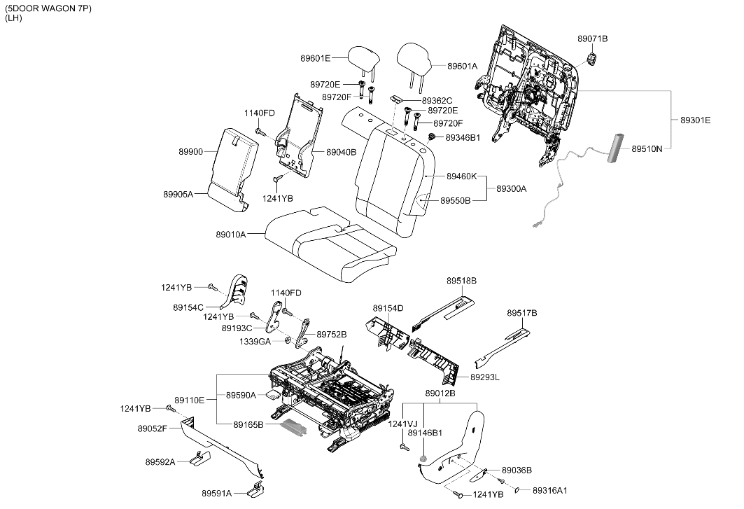Hyundai 89900-TD600-MLV Rear Seat Back Armrest Assembly 89900-TD600-MLV Hyundai Rear Seat Back Armrest Assembly