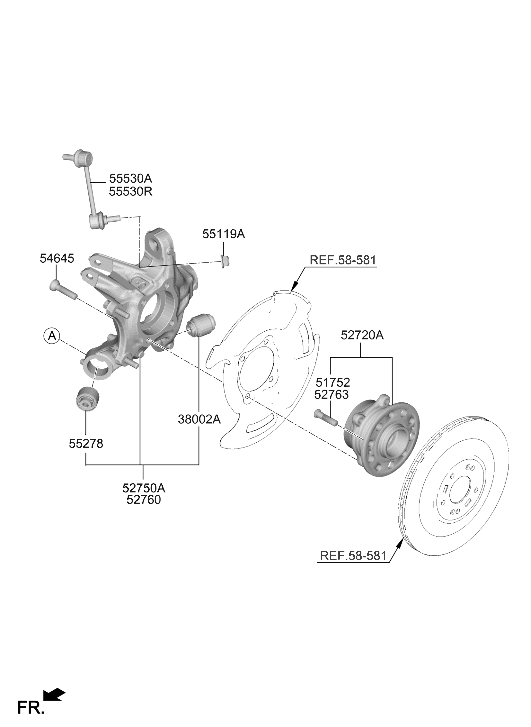 Hyundai 55530-DO000 LINK ASSY-REAR STABILIZER 55530-DO000 Hyundai LINK ASSY-REAR STABILIZER