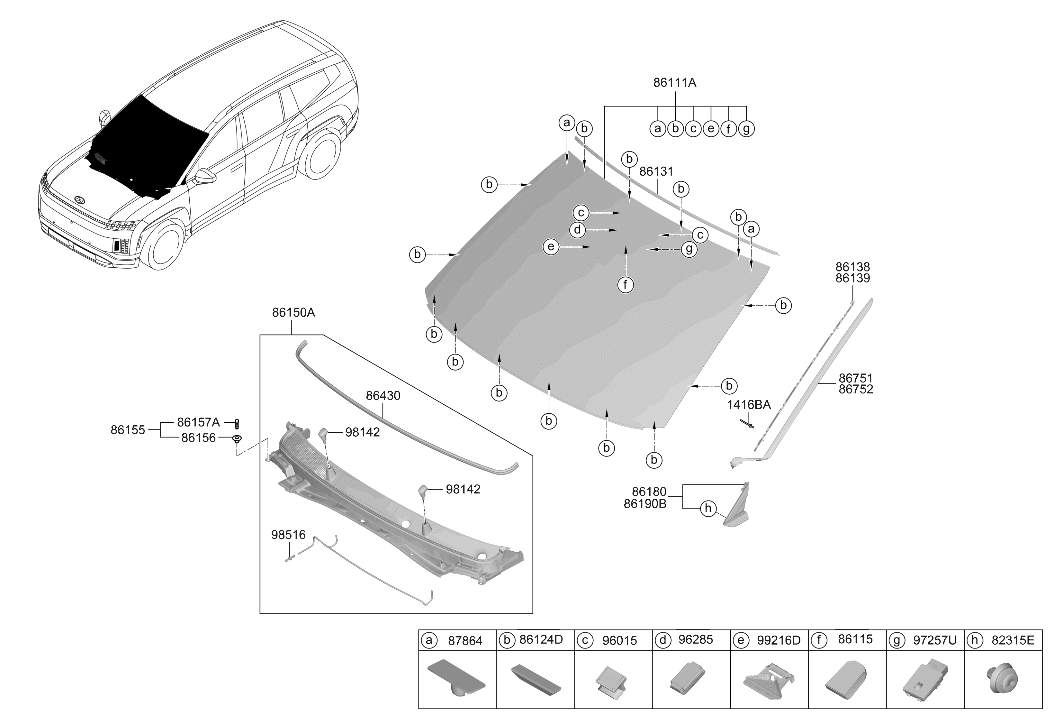 Hyundai 96285-GO100 ANTENNA ASSY-WINDSHIELD 96285-GO100 Hyundai ANTENNA ASSY-WINDSHIELD