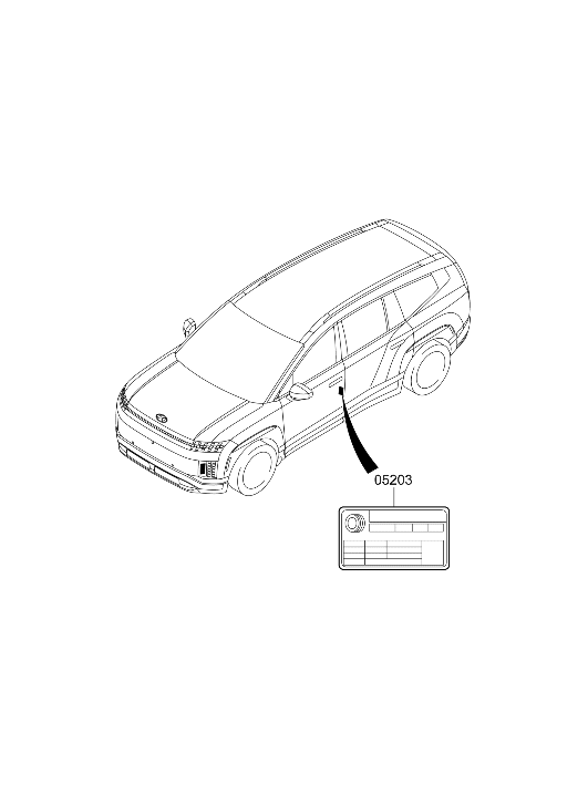 05203-TD720 Hyundai Tire Pressure Label