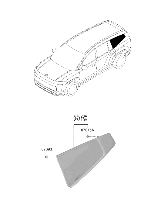 87815-TD000 Hyundai CLIP-QUARTER FIXED MTG