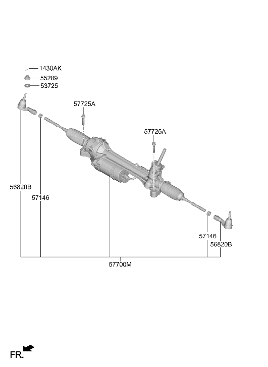 Hyundai 57700-TD000 GEAR & LINKAGE ASSY-MDPS 57700-TD000 Hyundai GEAR & LINKAGE ASSY-MDPS