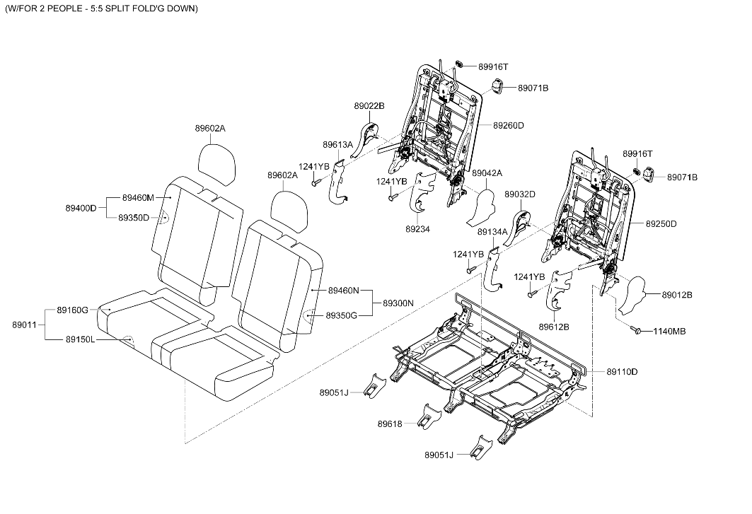 Hyundai 89A70-TD000-MLV 3rd Headrest Assembly 89A70-TD000-MLV Hyundai 3rd Headrest Assembly