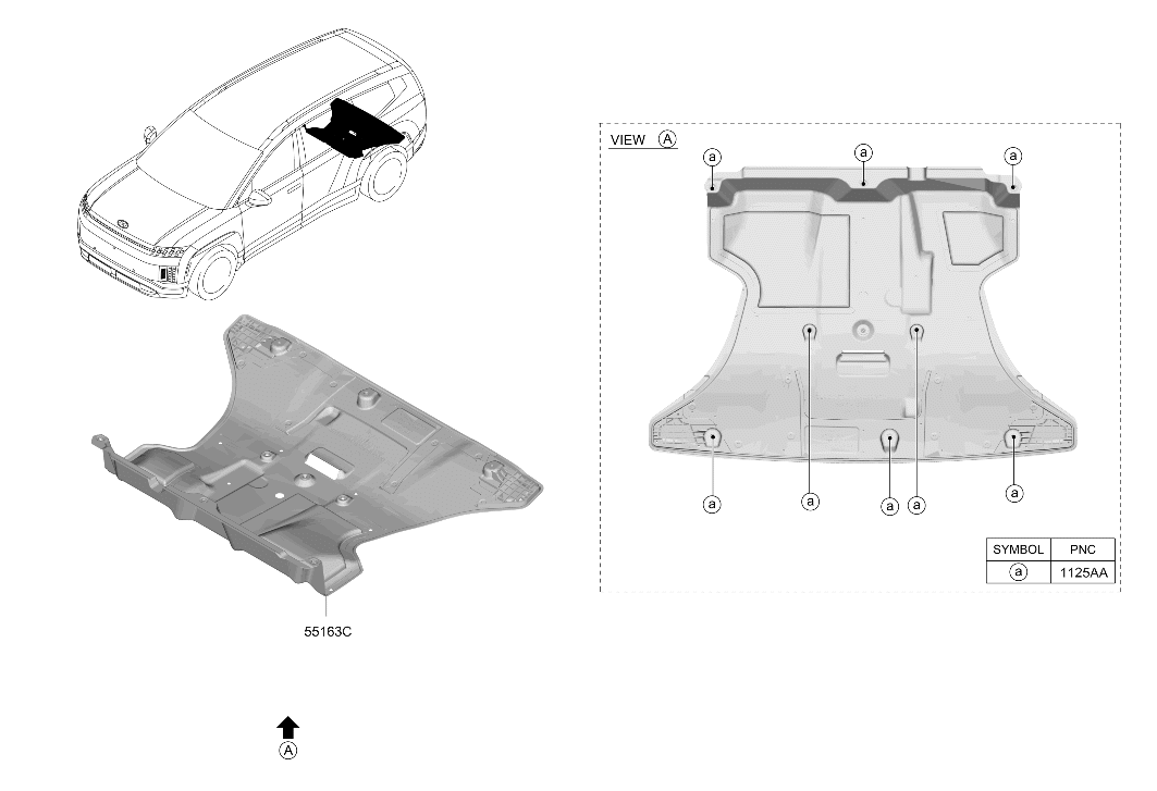 Hyundai 554B0-TD000 UNDER COVER 554B0-TD000 Hyundai UNDER COVER