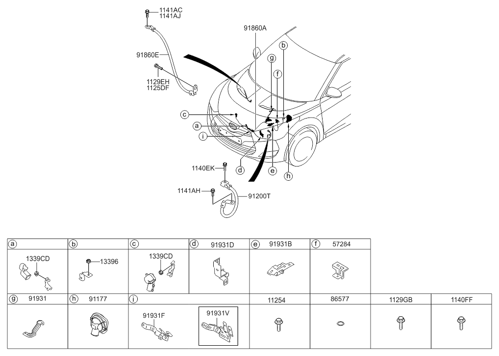 91880-2V110 Hyundai Transmission Ground Wiring Assembly