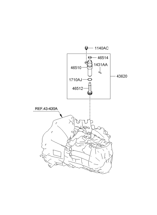 Hyundai 43621-28060 Sleeve Assembly-Speedometer 43621-28060 Hyundai Sleeve Assembly-Speedometer