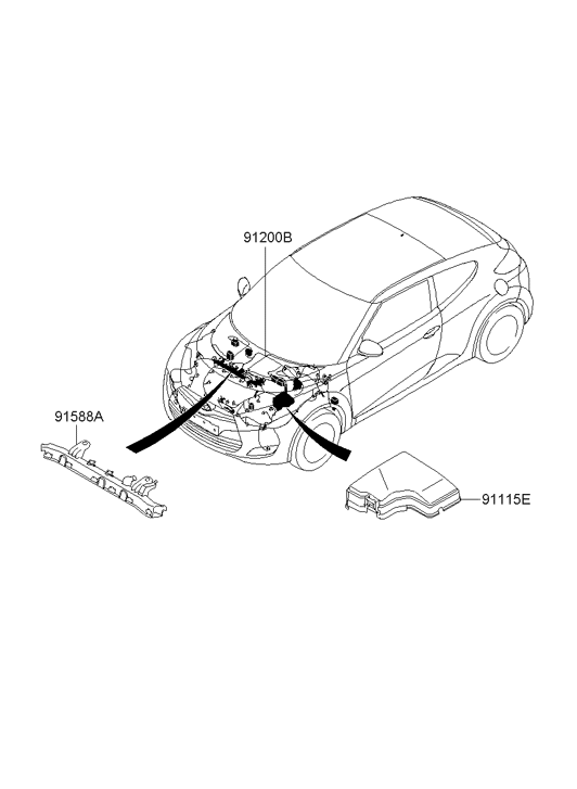 91301-2V096 Hyundai Wiring Assembly Front