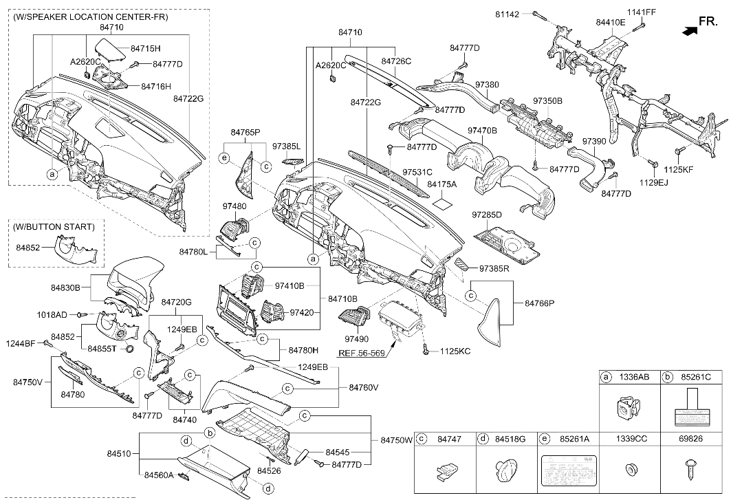 84717-F3000 Hyundai Bracket-Crash Pad Center Mounting