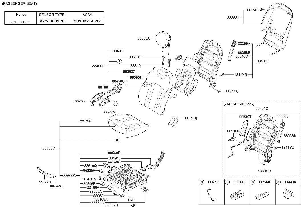 88210-B1841 Hyundai Front Seat Passenger Track Assembly