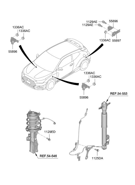 Hyundai 55894-B1000 Bracket-G Sensor 55894-B1000 Hyundai Bracket-G Sensor