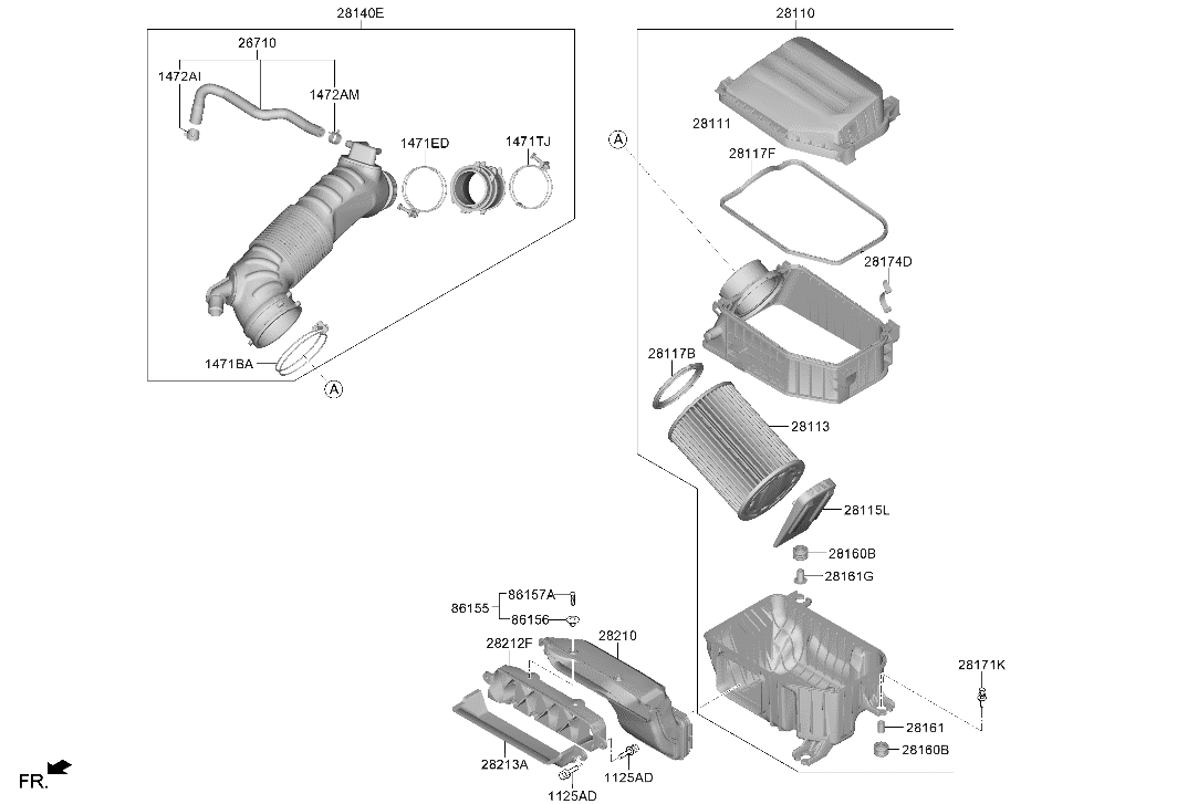 Hyundai 28115-S0100 COVER-ELEMENT 28115-S0100 Hyundai COVER-ELEMENT