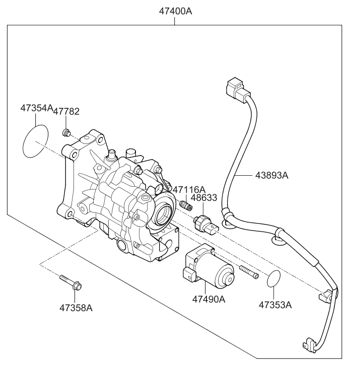 Hyundai 47490-24000 Actuator Assembly 47490-24000 Hyundai Actuator Assembly