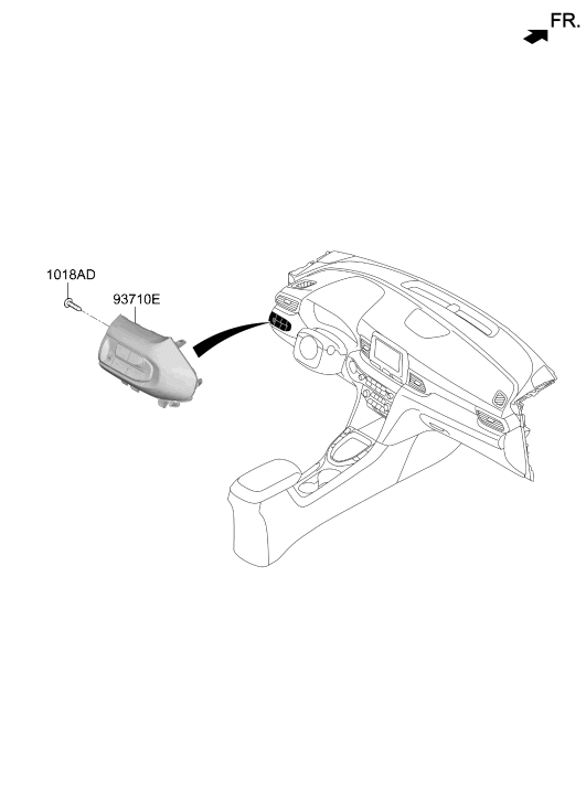 93700-K9140-YPN Hyundai Side Crash Pad Switch Assembly