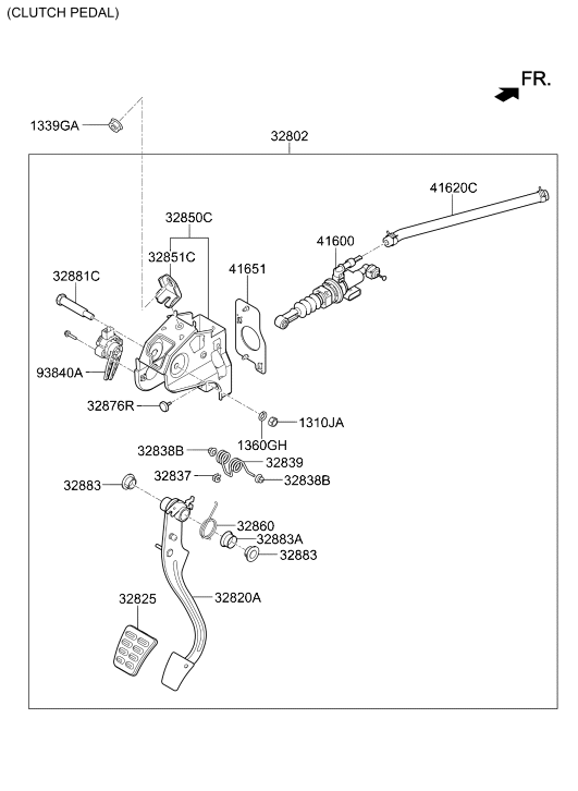 32802-S0100 Hyundai Clutch Pedal Assembly