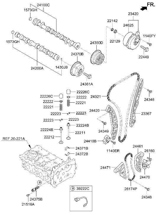 Hyundai 22222-2GGA0 Retainer-Valve Spring 22222-2GGA0 Hyundai Retainer-Valve Spring