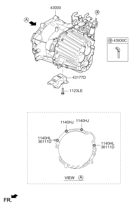 43000-24BY0 Hyundai Manual Transmission Assembly