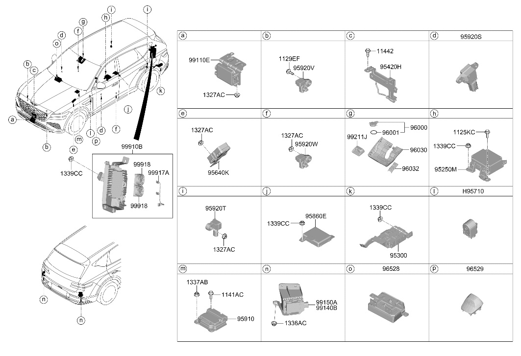 99917-T4000 Hyundai FAN WIRING-ADAS PARKING ECU