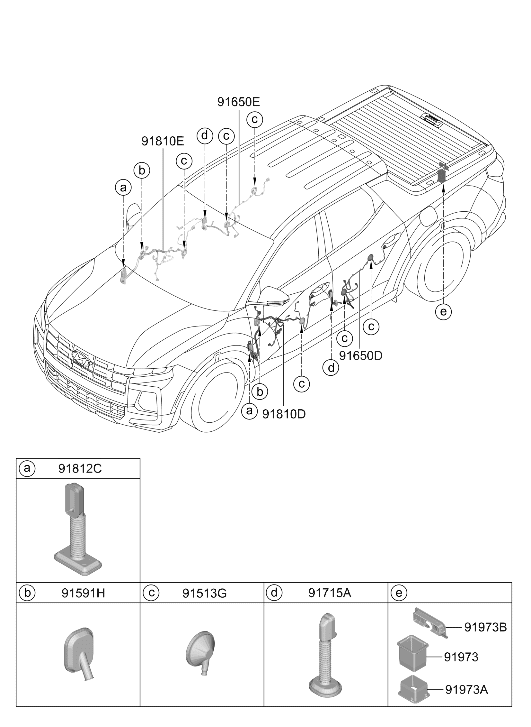 Hyundai 91635-K5020 Rear Door Wiring Assembly Right Hand 91635-K5020 Hyundai Rear Door Wiring Assembly Right Hand