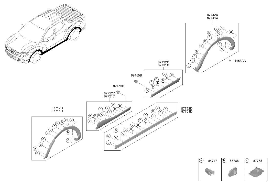 Hyundai 87741-K5500-CA Garnish Assembly-Quarter Side Left Hand 87741-K5500-CA Hyundai Garnish Assembly-Quarter Side Left Hand