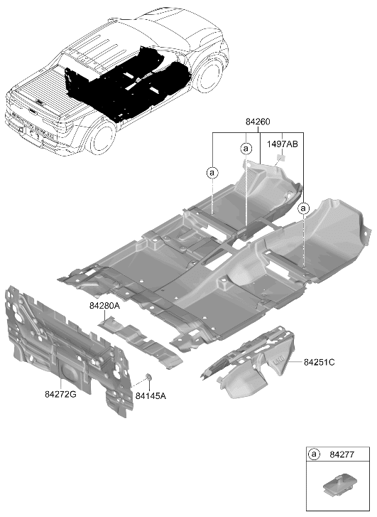 Hyundai 84260-K5AA0-NNB Floor Carpet Assembly 84260-K5AA0-NNB Hyundai Floor Carpet Assembly
