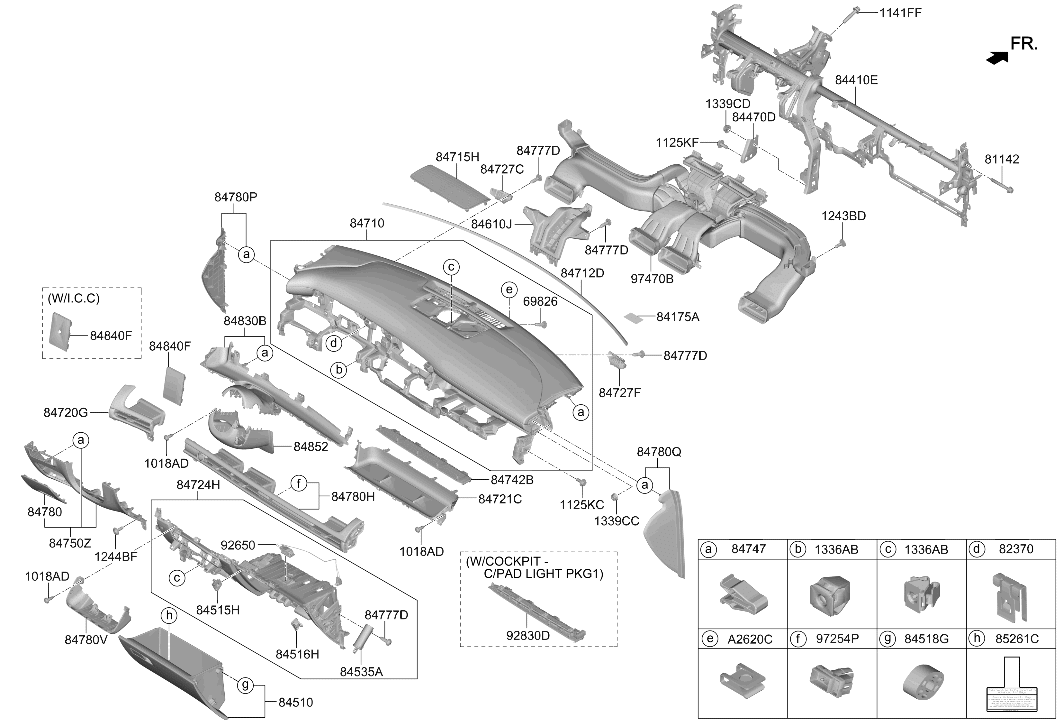 Hyundai 847Z6-CW520-TVN Crash Pad Center Garnish Assembly Right Hand 847Z6-CW520-TVN Hyundai Crash Pad Center Garnish Assembly Right Hand