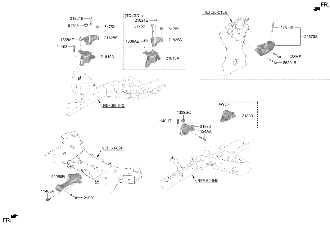 Hyundai 21825-CW100 BRACKET-ENGINE MTG SUPPORT 21825-CW100 Hyundai BRACKET-ENGINE MTG SUPPORT