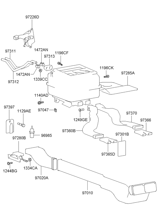 97260-39001 Hyundai Button-A/C Switch