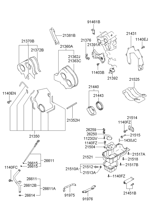 Hyundai 26250-39000 Screen Assembly-Oil 26250-39000 Hyundai Screen Assembly-Oil