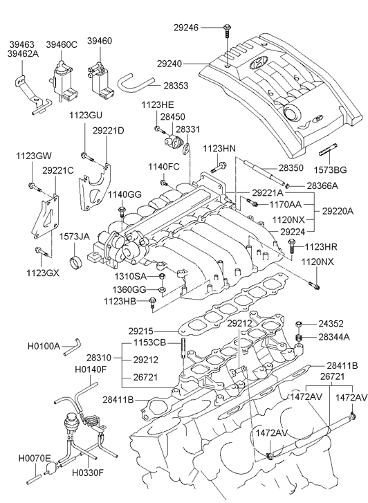 29216-39001 Hyundai Stay-Surge Tank Front