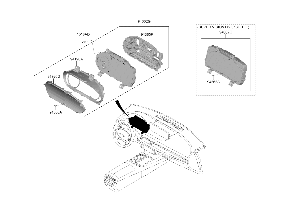 94001-JI010 Hyundai Instrument Cluster Assembly