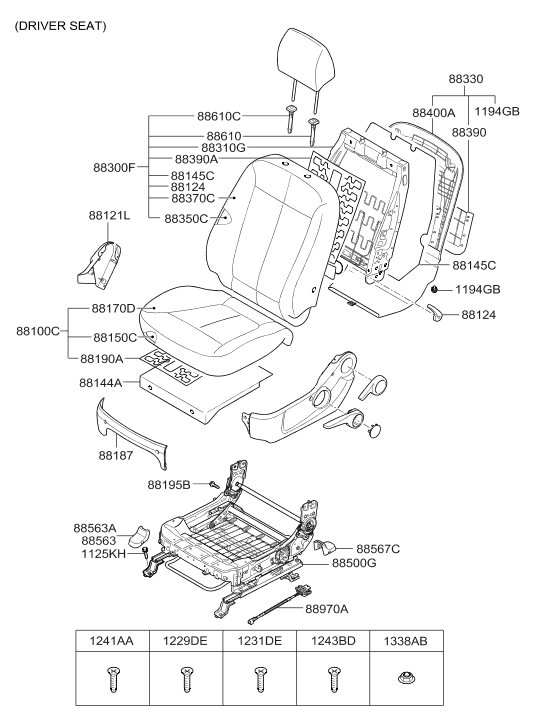 88371-2B000-J9P Hyundai Cover-Front Seat Back