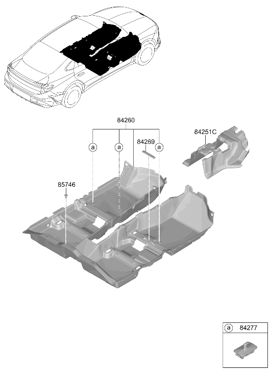 Hyundai 84260-L1210-YTH Floor Carpet Assembly 84260-L1210-YTH Hyundai Floor Carpet Assembly