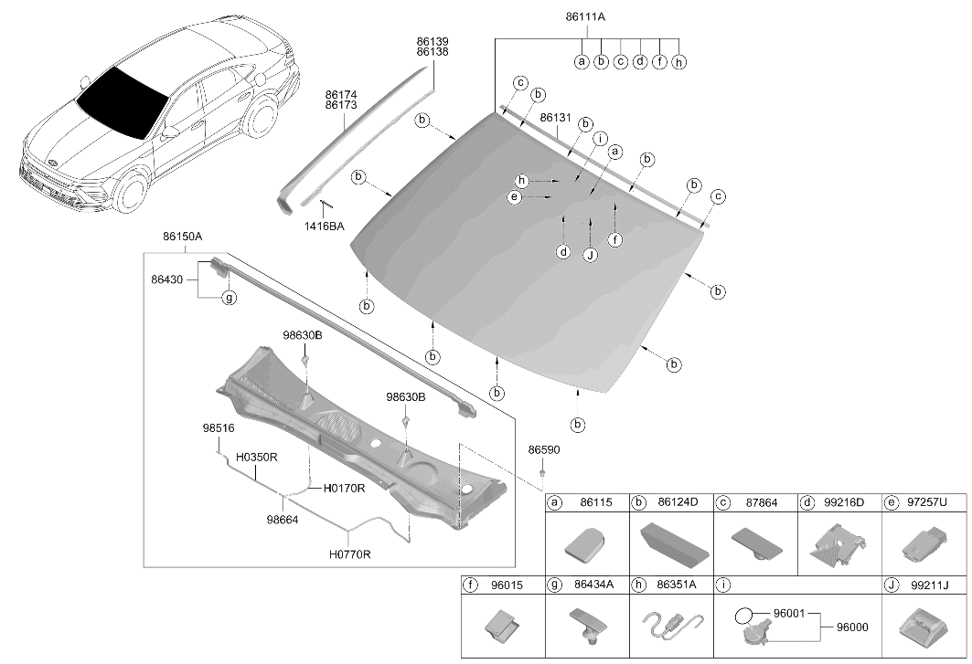 Hyundai 86150-L1201 COVER ASSY-COWL TOP 86150-L1201 Hyundai COVER ASSY-COWL TOP