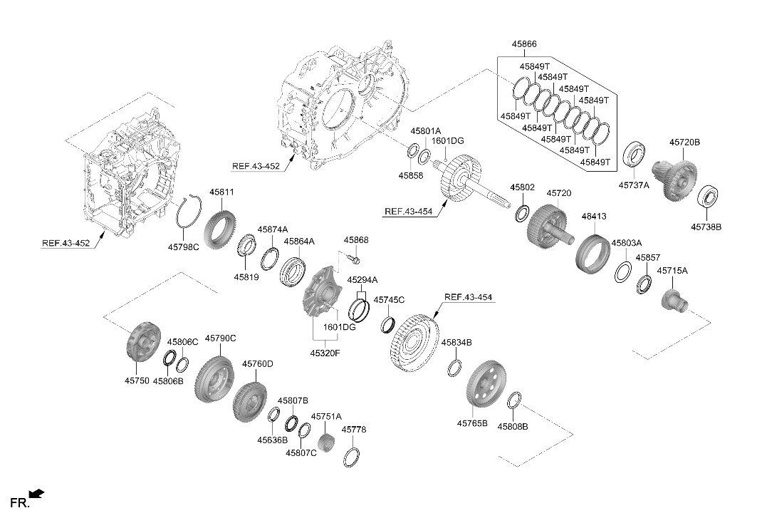 Hyundai 45720-4G610 GEAR KIT-ATA TRANSFER DRIVEN 45720-4G610 Hyundai GEAR KIT-ATA TRANSFER DRIVEN