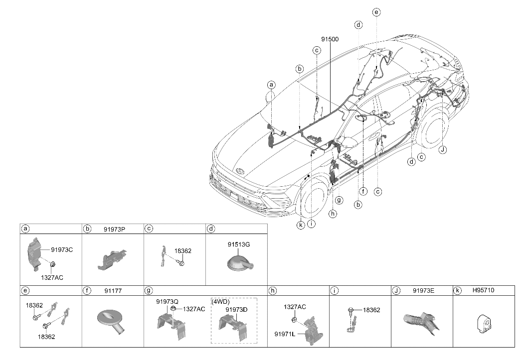 91330-L1490 Hyundai WIRING ASSY-FLOOR
