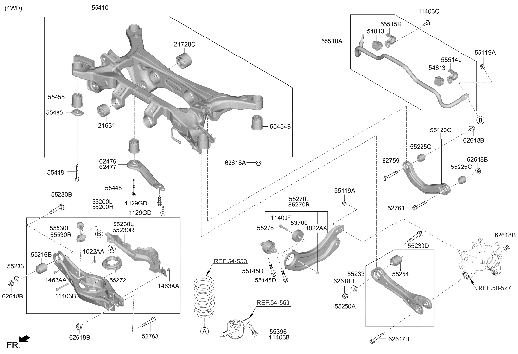 55485-L8000 Hyundai STOPPER-LWR