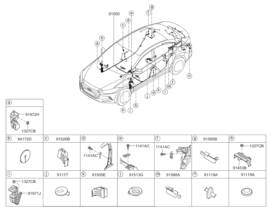 Hyundai 91505-F2520 Wiring Assembly Floor 91505-F2520 Hyundai Wiring Assembly Floor