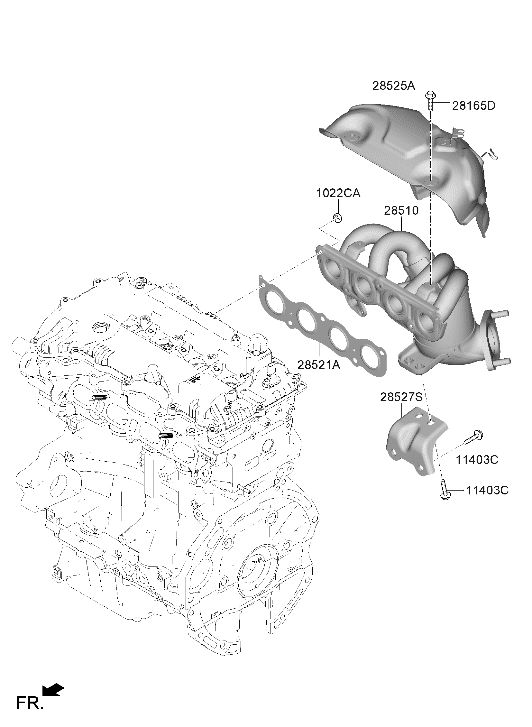 28510-2JCG0 Hyundai MANIFOLD ASSY-EXHAUST