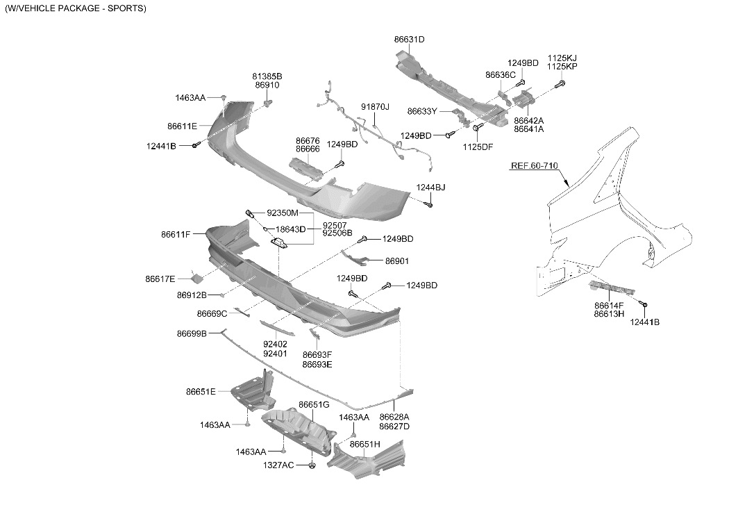 Hyundai 91885-AA020 Rear Bumper Wiring Harness 91885-AA020 Hyundai Rear Bumper Wiring Harness