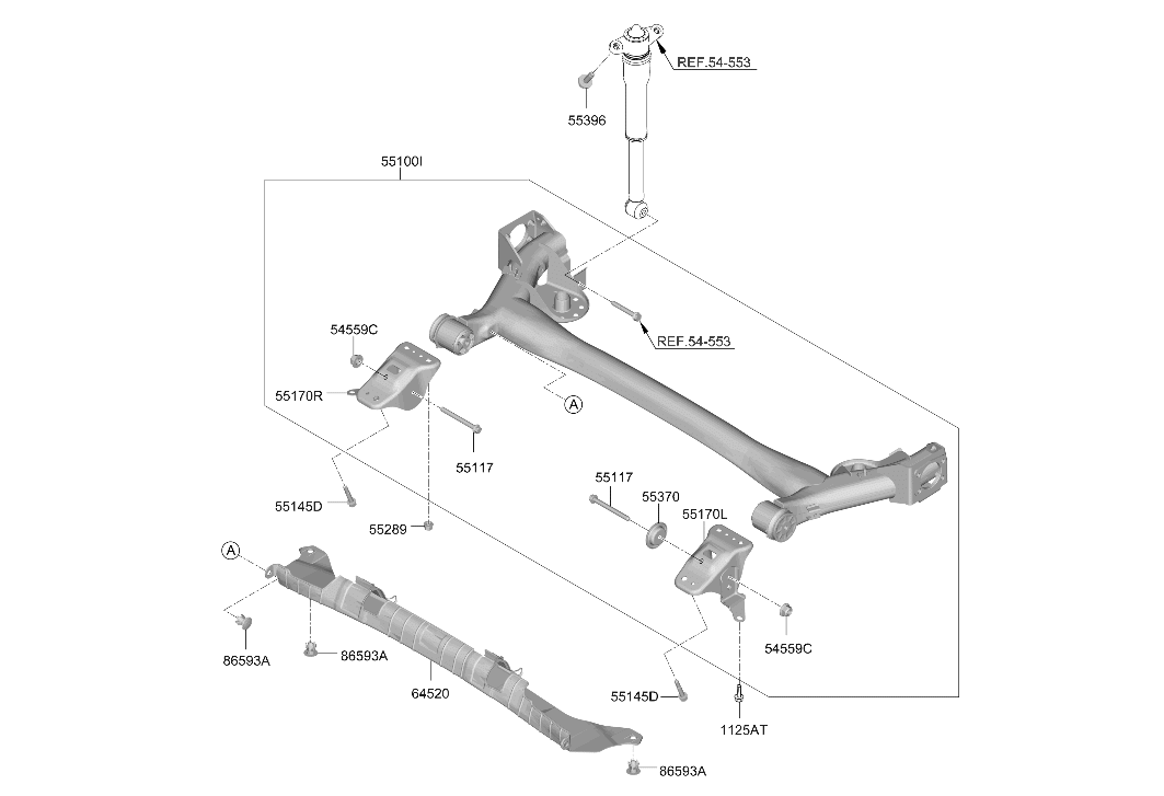 Hyundai 55101-AAHY0 Torsion Axle Complete 55101-AAHY0 Hyundai Torsion Axle Complete