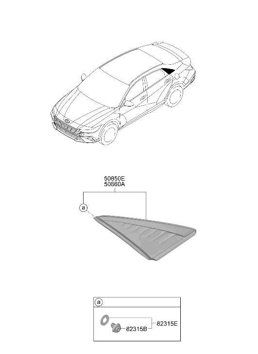 Hyundai 87860-AAAB0 GARNISH ASSY-C.PILLAR,RH 87860-AAAB0 Hyundai GARNISH ASSY-C.PILLAR,RH