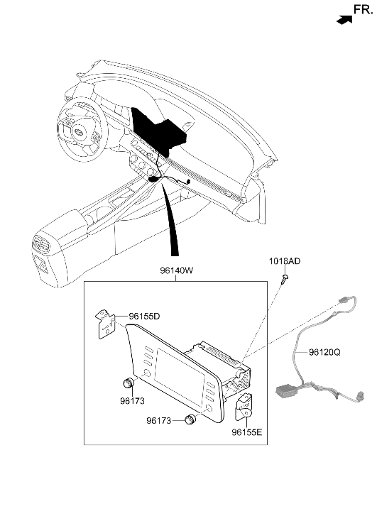 Hyundai 96160-AADA0-UAV AUDIO ASSY 96160-AADA0-UAV Hyundai AUDIO ASSY