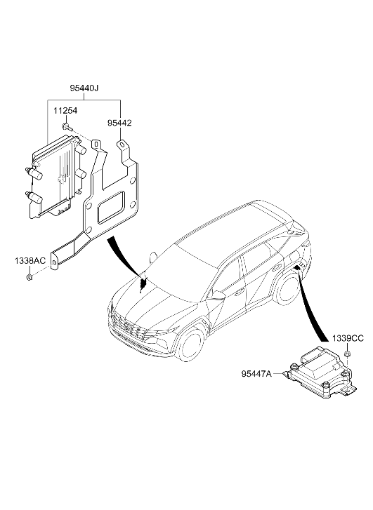 95442-4G590 Hyundai BRACKET-T/M CONTROL MODULE