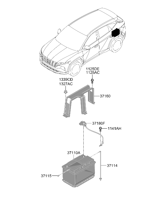 37160-P0000 Hyundai CLAMP-BATTERY