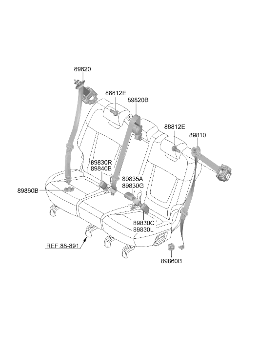 Hyundai 89830-N9200-NNB 2Nd Seat Buckle Left Hand 89830-N9200-NNB Hyundai 2Nd Seat Buckle Left Hand