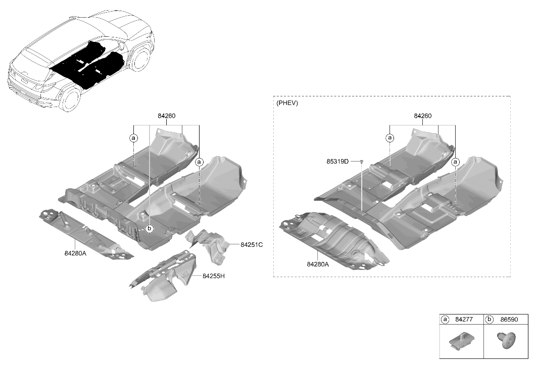 84265-P0100-NNB Hyundai CARPET ASSY-REAR FLOOR
