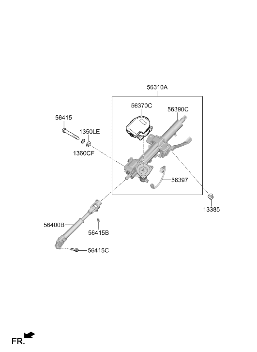 Hyundai 56310-L5ED0 Steering Column Assembly 56310-L5ED0 Hyundai Steering Column Assembly